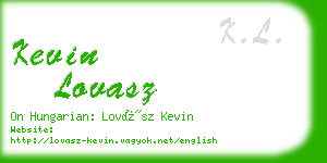 kevin lovasz business card